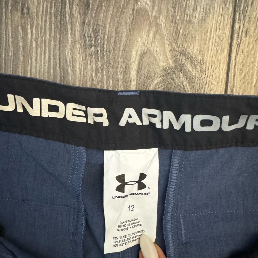 Under Armour Blue Athletic Shorts with Iconic Branding